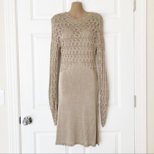 Free People Knit Dress Super Long Sleeves Size M